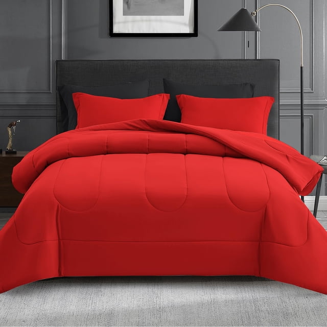 Juego de Ropa de Cama Maple&Stone Queen de 7 Piezas con Edredón Reversible