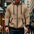 thumbnail image 2 of hoksml Men's Full Zip Hooded Sweatshirt, Contrast Trim Drawstring Hoodie Jacket with Kangaroo Pocket and Ribbed Cuffs, Casual Long Sleeve Outerwear, 2 of 8