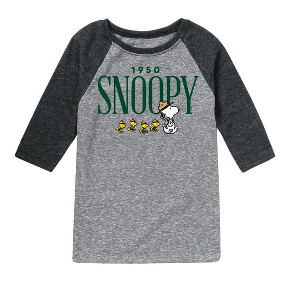 Peanuts - 1950s Camper Snoopy - Toddler And Youth Raglan Graphic T-Shirt