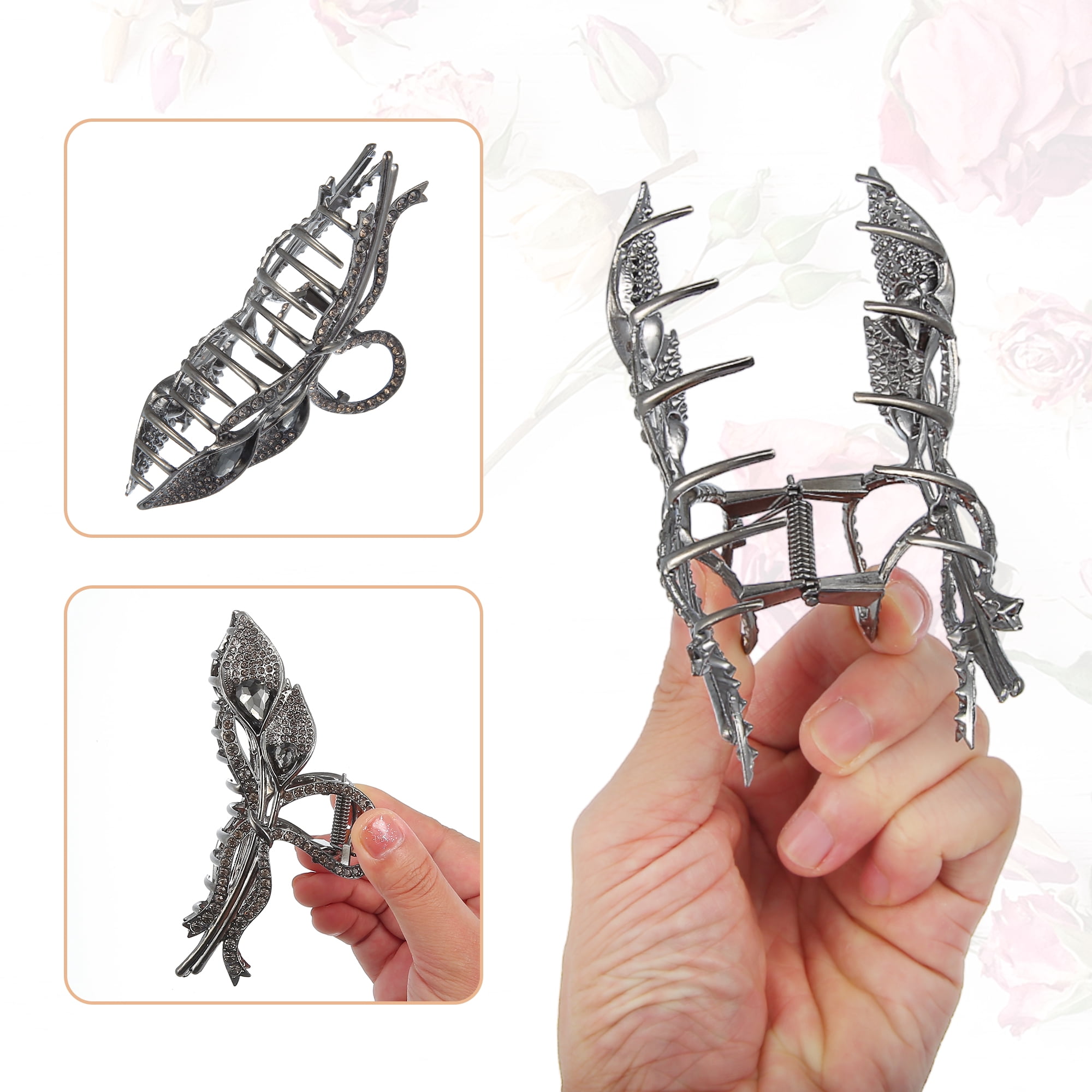 Unique Bargains 2Pcs Flower Metal Hair Claw Clip Cute Non-Slip Fashion Accessories