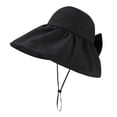 thumbnail image 4 of HONHUZH Summer Hats Womens Wide Brim Sun Hat Foldable Ponytail Hole Summer Beach Travel Cap, 4 of 7