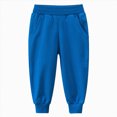 thumbnail image 4 of Gibobby Boys Pants Little Boys Sweatpants Kid Pants Athletic Elastic Waist Soft Lightweight Pants With Pocket Drawstring 2T 3T 4T 5T 6T Big Boys Pants(3-4 Years,Blue), 4 of 4