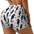 thumbnail image 2 of Wukai Seahorses and Hearts Print Pack Biker Shorts for Women Yoga Workout Gym Running Scrunch Active Shorts-X-Large, 2 of 8