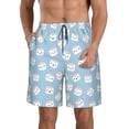 thumbnail image 2 of Uemuo Cartoon Sushi Pattern Men's Swim Trunks Hawaiian Beach Bathing Suit Swimsuits Beach Quick-Dry Shorts with Pockets-, 2 of 9
