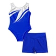 thumbnail image 3 of Alvivi Leotards for Girls Gymnastics Sleeveless Bodysuit with Shorts Ballet Dance Unitard Practice Outfits Royal Blue 14, 3 of 7