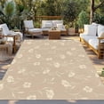 thumbnail image 2 of Beige Floral Outdoor Rug for Patio/Deck/Porch, Non-Slip Large Area Rug 5 x 8 Ft, Vintage Spring Botanical Flowers Indoor Outdoor Rugs Washable Area Rugs, Reversible Camping Rug Carpet Runner, 2 of 8