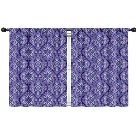 Blackout Kids Curtains,Purple Ethnic Geometric Pattern Childrens Insulated Curtains Set Of 2,Bedroom Essentials,Toddler Room Decor 42x54in(106x137cm)