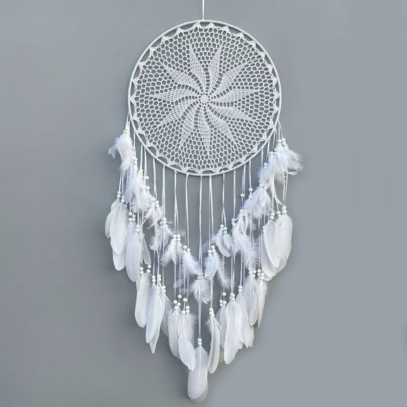Dream Catcher Wind Chimes, Perfect Boho Wall Decor for Car, Kids' Bedroom, and Home, Handmade White