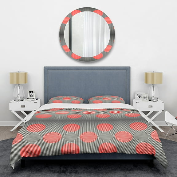 Designart 'Modern Circle and Line Geometric Pattern' Mid-Century Modern Duvet Cover Set