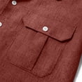 thumbnail image 6 of CBASIHI Mens Short Sleeve Button Down Shirts with Pockets- Loose Fit Casual Breathable Collared Summer Business Work Wear Top Wine Size XL, 6 of 8