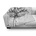 thumbnail image 3 of Lotus Soft Flannel Fleece Throw Blanket, Tattoo Style Petal Dots Shadow Ornamental Ethnic Monochrome Form, Cozy Plush for Indoor and Outdoor Use, 70" x 90", Seal Brown White, by Ambesonne, 3 of 6