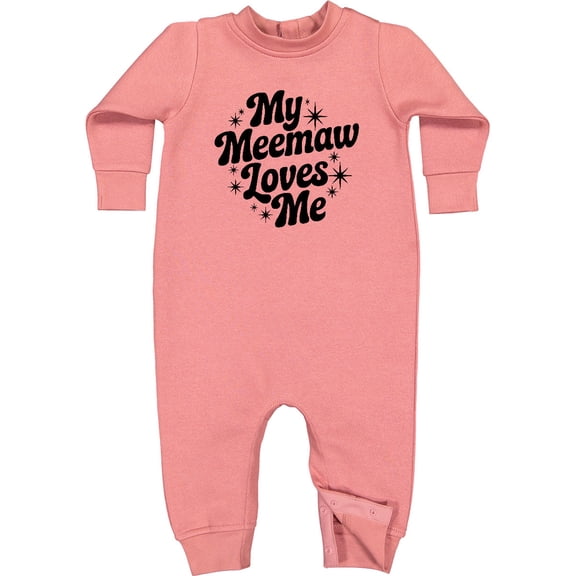 Inktastic My Meemaw Loves Me Grandchild Quote Baby Fleece Romper
