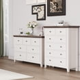 thumbnail image 6 of BOSHIRO 7-Drawer Modern Dresser for Bedroom, Wide Storage Chest Organizer with Antique White Body and Brown Top, 6 of 6
