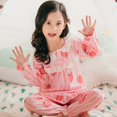thumbnail image 4 of Conjunto de pijama de algodón para niña, ropa de dormir de manga larga con estampado de fresa, bonita, para otoño y primavera, regalo de Navidad, 4 of 4