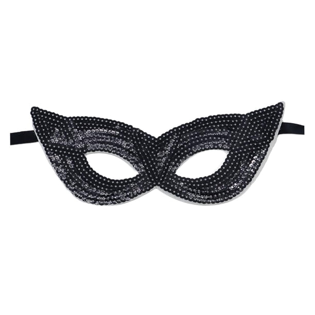 Máscara de disfraces de Mardi Gras, disfraces de Cosplay de media cubierta, máscara de fiesta de lentejuelas para de escenario, Club Negro Yinane Antifaz de mascarada