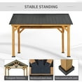 thumbnail image 6 of Outsunny 11x13 Hardtop Gazebo with Wooden Frame, Permanent Metal Roof Gazebo Canopy with Ceiling Hook for Garden, Patio, Backyard, 6 of 10