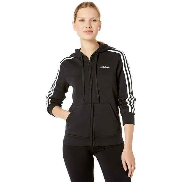 adidas Womens Essentials Fleece Hoodie 3-stripes Sweatshirt - Walmart.com