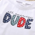 thumbnail image 4 of HCNTES 4th of July Outfit forBaby Boy 6 12 18 24 Months 2T 3T All American DudeGraphic T-Shirt & Star Striped Shorts 2-Piece Independence Day Clothes Set, 4 of 7