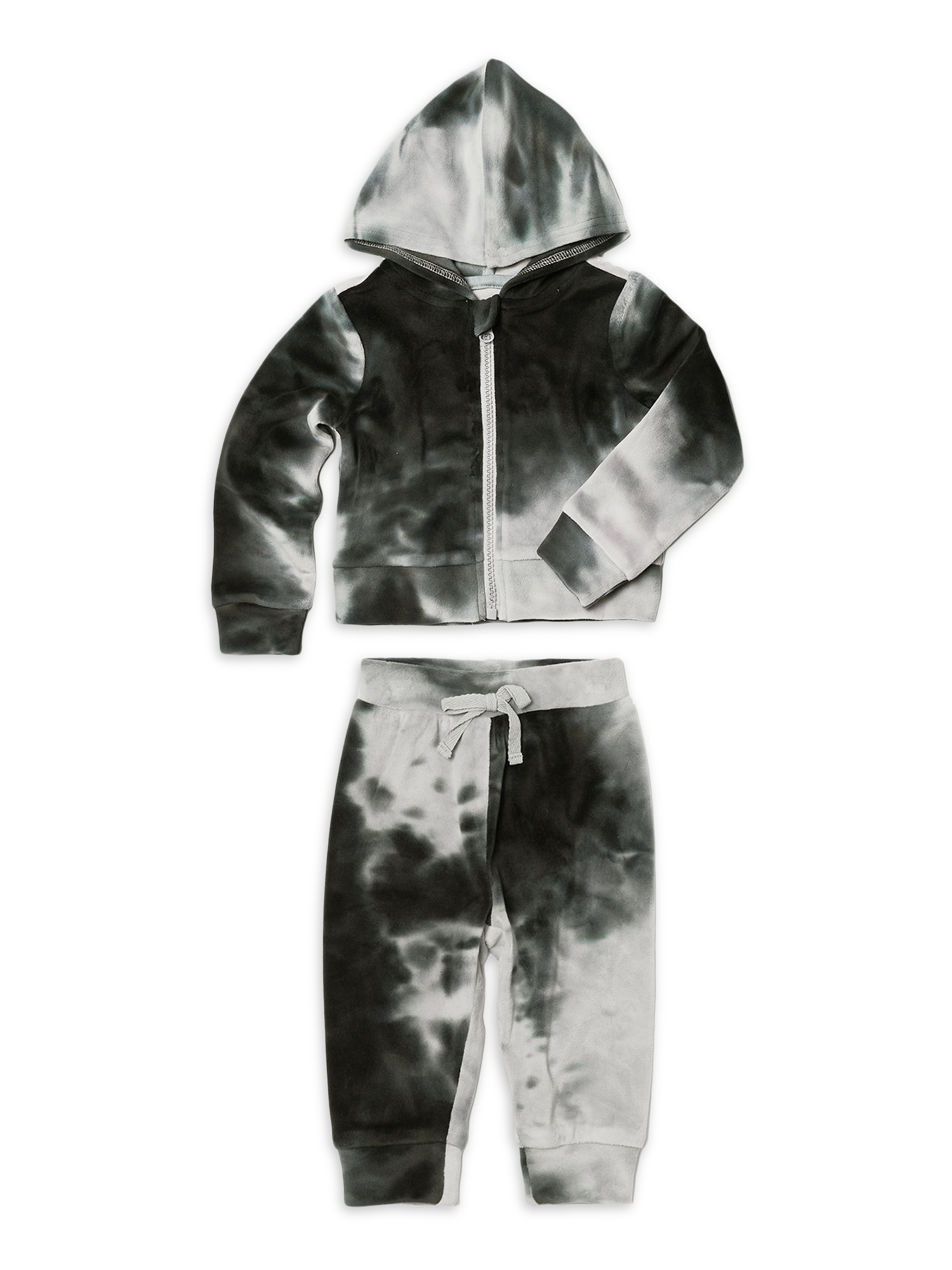 Kidtopia Baby Boy Velour Tie Dye Hoodie Pant Set