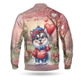thumbnail image 2 of Happy Valentine’s Day Adorable Alaskan Malamute Puppy Holding Heart Balloon All Over Print 3D Baseball Jacket Alaska Mal Dog Lovers Gifts Bomber Jacket Softball - 00030, 2 of 6