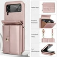 thumbnail image 2 of Fashion leather wallet phone case suitable for Oppo findn3 flip, lanyard and card holder, 2 of 10