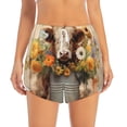 thumbnail image 2 of KLL Bucket Flower Cow Pattern Shorts Women,Athletic Shorts High Waisted Running Shorts Pocket Sporty Short Gym Elastic Workout Shorts-X-Large, 2 of 7