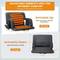 thumbnail image 5 of Slsy Double Heated Stadium Seat Bleacher Seat with Back & Arm Support, Portable 6 Reclinng Positions Stadium Seating for Bleachers, Bleacher Seats for Sports Events, Outing, Travelling, Hiking, 5 of 10