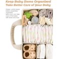 thumbnail image 3 of Diaper Caddy Organizer with Handle - Portable Baby Essentials Basket for Changing Table, Nursery & Travel | Diaper Storage Organizer for Newborns & Infants (Beige), 3 of 7