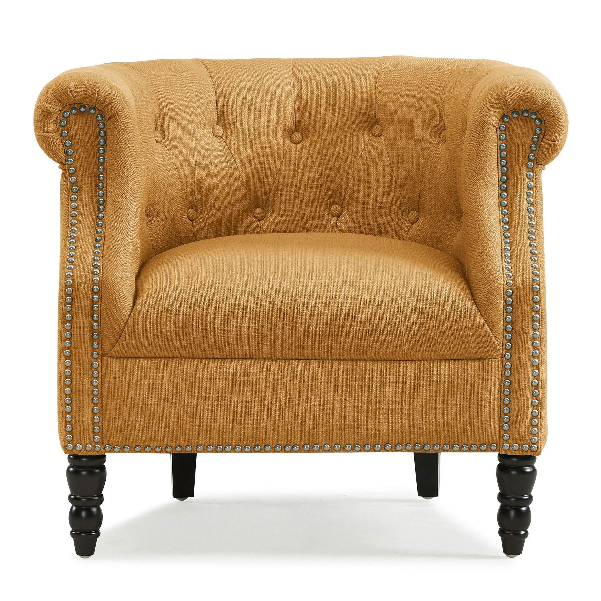 Conroy Chair in Mustard Yellow Linen - Walmart.com - Walmart.com