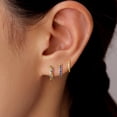 thumbnail image 2 of Juego de pendientes Inerney Gold Huggie Hoop de 14 quilates para mujer, 3 pares, 2 of 8