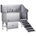 thumbnail image 1 of VEVOR 61 Inch Dog Grooming Bath Tub Stainless Steel w Ramp Water Filter, 1 of 9