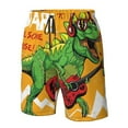 thumbnail image 5 of Kll Cool Dinosaur Playing Guitar Men'S Casual Summer Beach Shorts Hawaiian Shorts With Pockets-Xx-Large, 5 of 9