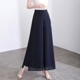 thumbnail image 1 of Womens Side Slit Chiffon Summer Thin Elastic Chinese Style Nine Point Pants, 1 of 10