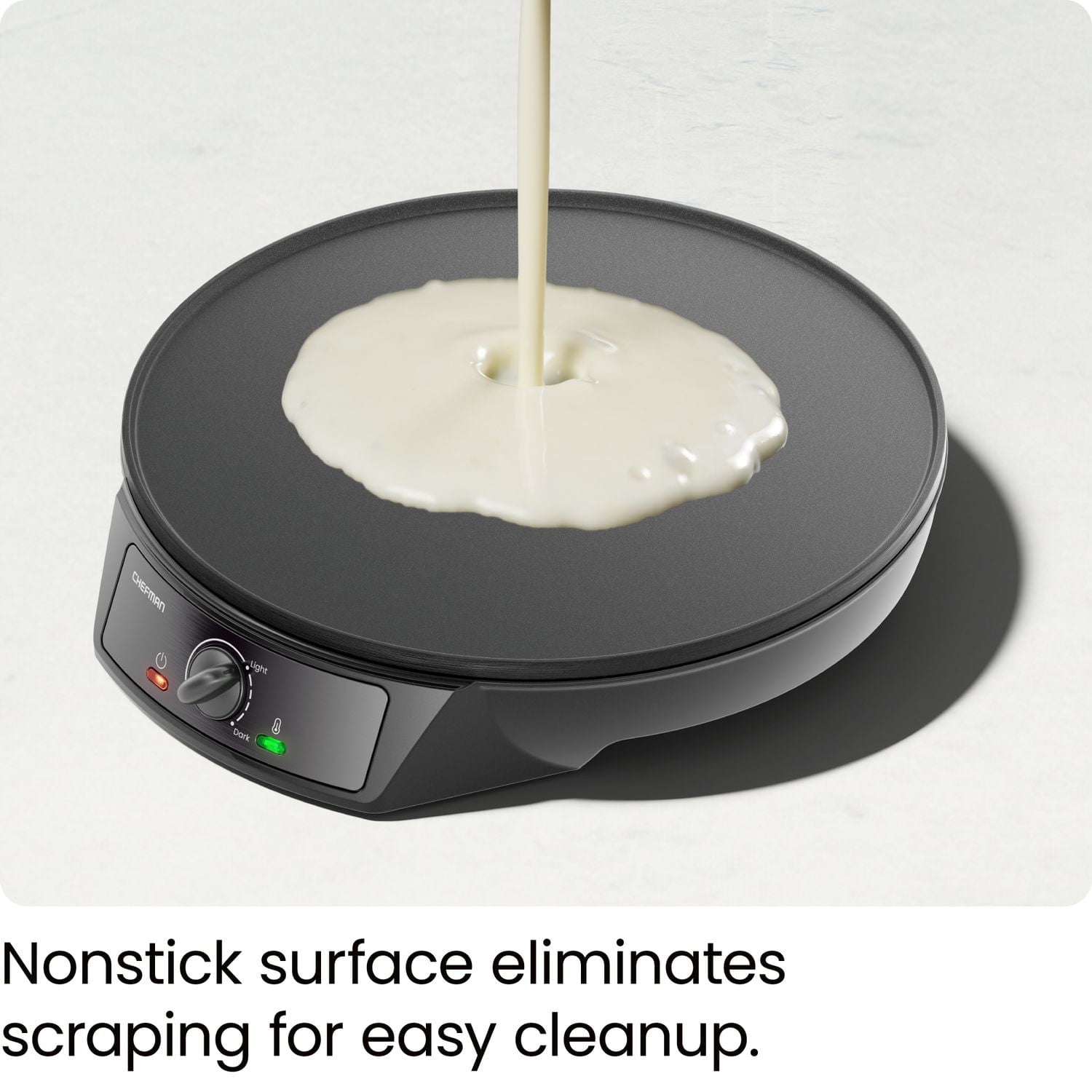 Crêpière et gril électrique Chefman, poêle à griller antiadhésive, surface de 12 po (30 cm), noir