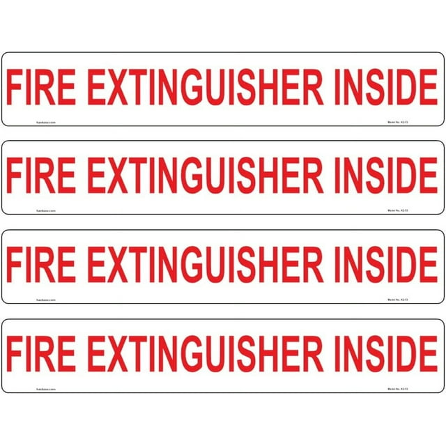 Haobase 4 Pcs Fire Extinguisher Inside Signs Stickers - 22.5 cm x 4 cm - Self Adhesive Vinyl