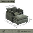 thumbnail image 7 of Gexpusm 40'' Wide Modern Accent Chair & Single Sofa Lounge for Living Room, Chenille Oversized Armchair with Ottoman,Green, 7 of 7