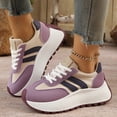 thumbnail image 3 of Women's Walking Shoes Cushioning Breathable Tennis Running Slip on Comfortable Gym Workout Non Slip Athletic Fashion Sneakers Purple Size 8.5, 3 of 6