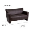 thumbnail image 6 of Flash Furniture HERCULES Majesty Series Brown LeatherSoft Loveseat, 6 of 10