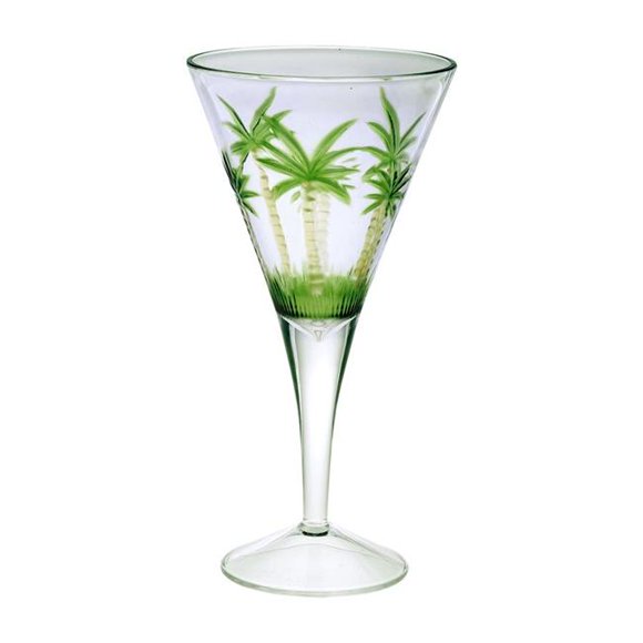 AC-0503 Palm Tree Classic Series V Shape 14 oz Wine Glass - Set of 4