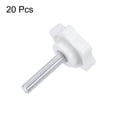 thumbnail image 3 of Uxcell 20 Pieces Star Knobs M5 x 20mm Thread 25mm 6-Point Head Stud Knob Hand Clamping Screw White, 3 of 6
