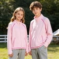 thumbnail image 2 of Girls Zip Up Workout Jacket Lightweight Athletic Horse Riding Jackets Cropped Gym Yoga Track Shirts with Thumb Holes, 2 of 8