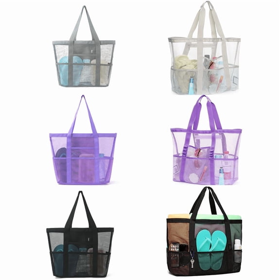 Yoyauz Mesh Beach Bag, Large Beach Tote Bag, Waterproof And Sand Proof Tote Bag, Suitable For Vacation/Travel And Beach Essentials