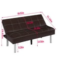 thumbnail image 7 of PU Leather 3-Seater Sofa, Convertible Sleeper Couch Sofa with Metal Legs, Foldable Sofa Bed with Solid Wood Frame for Living Room, Bedroom, Apartment and Hotel, 7 of 7
