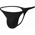thumbnail image 4 of Mens Gstring Nylon Thongs Sexy Low Rise Bulge Pouch G-string 3 Pack, 4 of 4