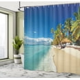 thumbnail image 4 of Ambesonne Island Shower Curtain, Sunny Beach at Island Art, 69"Wx84"L, Cobalt Blue and Multicolor, 4 of 4