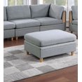 thumbnail image 5 of Modern Contemporary 7pc Sofa Set Sofa Loveseat Armless Chair Ottoman Wedge Living Room Light Grey Dorris Fabric Wooden Deco, 5 of 9