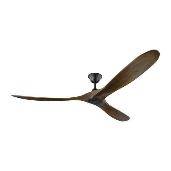 3 Blade Ceiling Fan with Handheld Control in Contemporary Style 70 inches Wide By 11.7 inches High-Matte Black Finish-Dark Walnut Blade Color Bailey