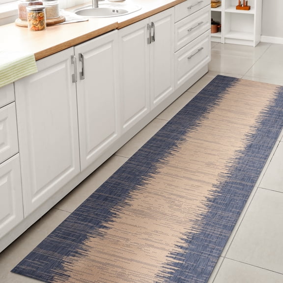 JONATHAN Y SANTA MONICA 2 x 8 Runner Rug, Tavira Strie - Blue/Beige, SMB113A-28