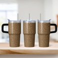 thumbnail image 2 of Leopard 20oz Stainless Steel Tumbler with Handle and Straw – Insulated Travel Cup with Sliding Lid, 360° Full Wrap Printed Mug for Home, Outdoor & Sports Use, 2 of 6