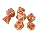 thumbnail image 5 of Juego de dados con patrón de engranaje de Metal, 7 Uds., para hombres y mujeres, mesa de fiesta, divertidos accesorios de dados poliédricos para juego de cartas, color naranja, 5 of 5